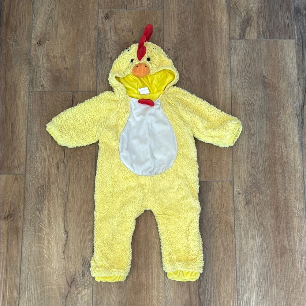 Yellow Chick Plush Baby Costume Romper with Hood
